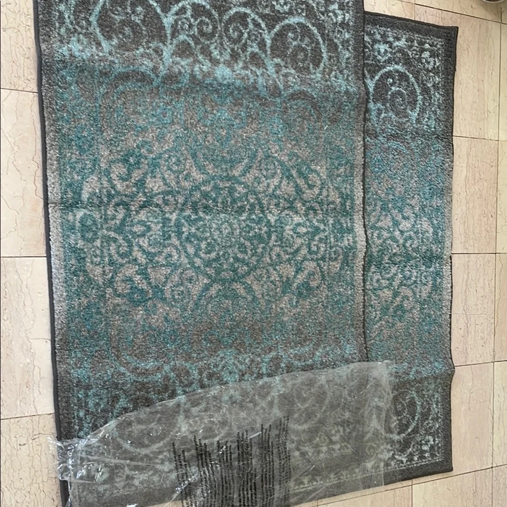Elegant Blue and Gray Patterned Rug 30”x46” 1 Left!